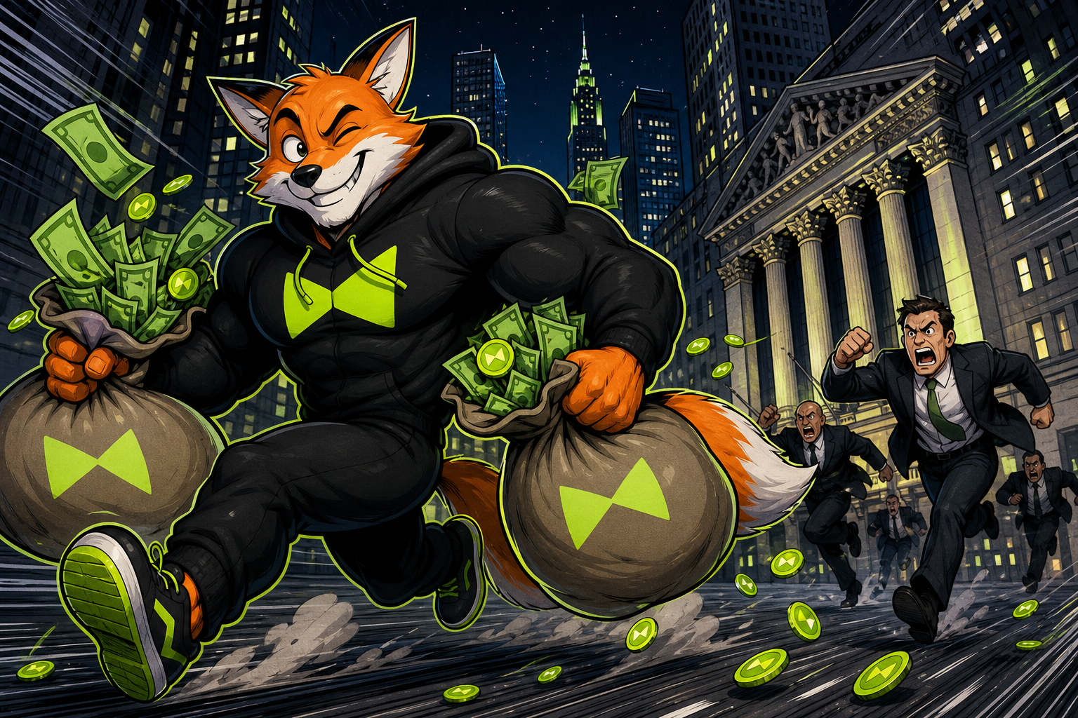 Fox stealing bags